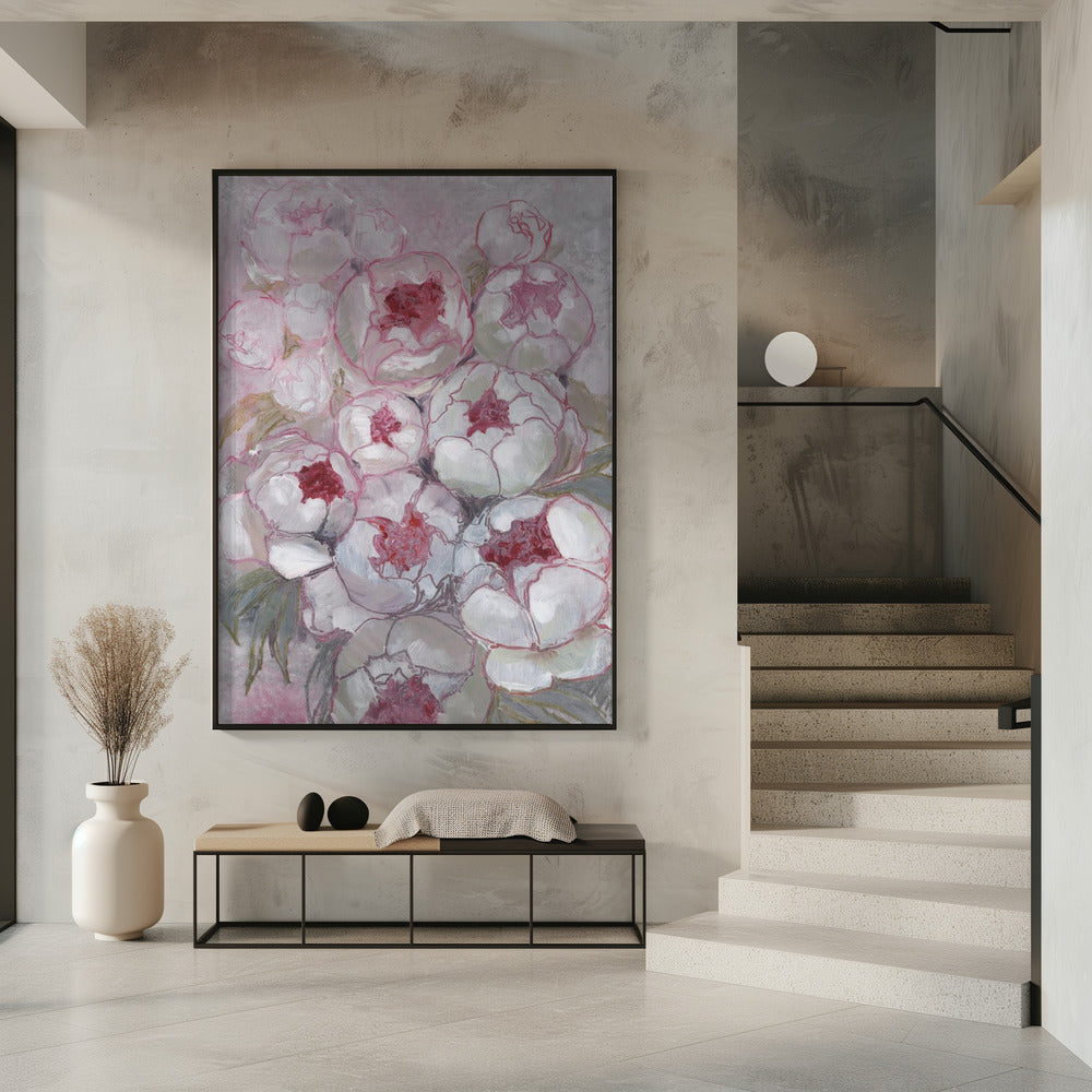 Nuria bouquet of peonies in pink | Poster