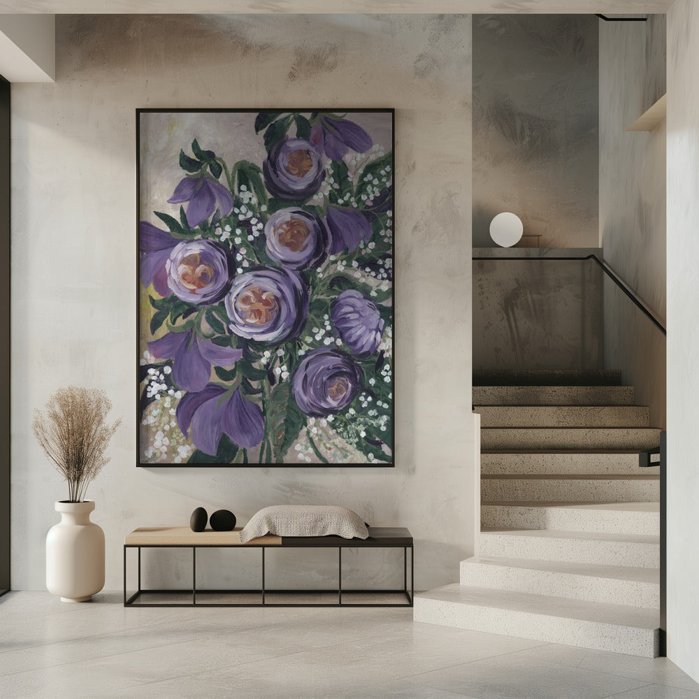 Aaliyah painterly English roses | Poster