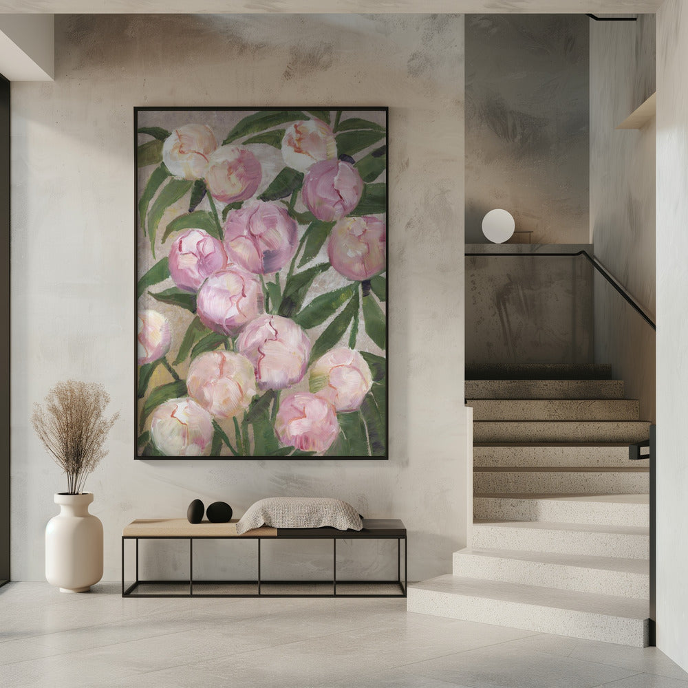 Valenty painterly peonies | Poster