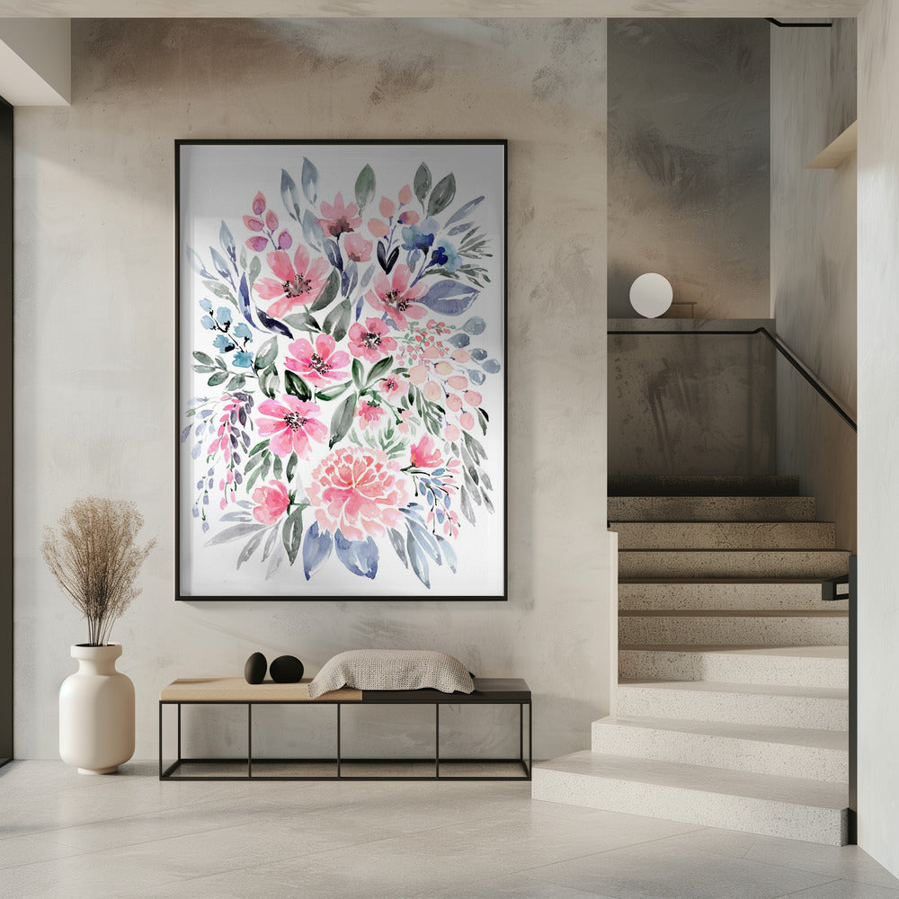 Clara watercolor bouquet | Poster