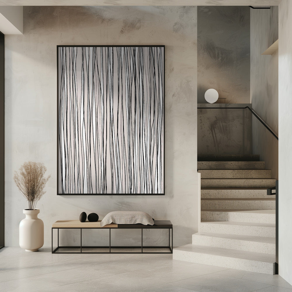 Black on Beige Lines | Poster
