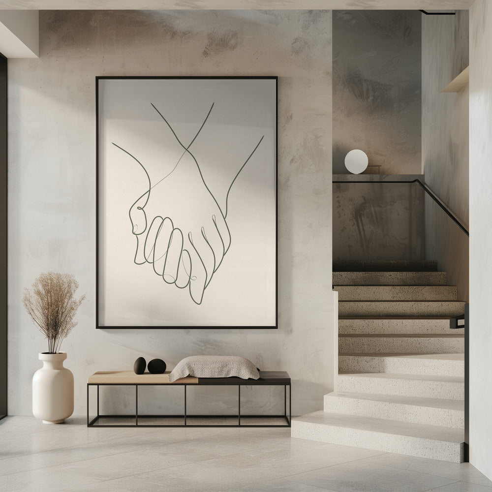 Holding Hands Green | Poster