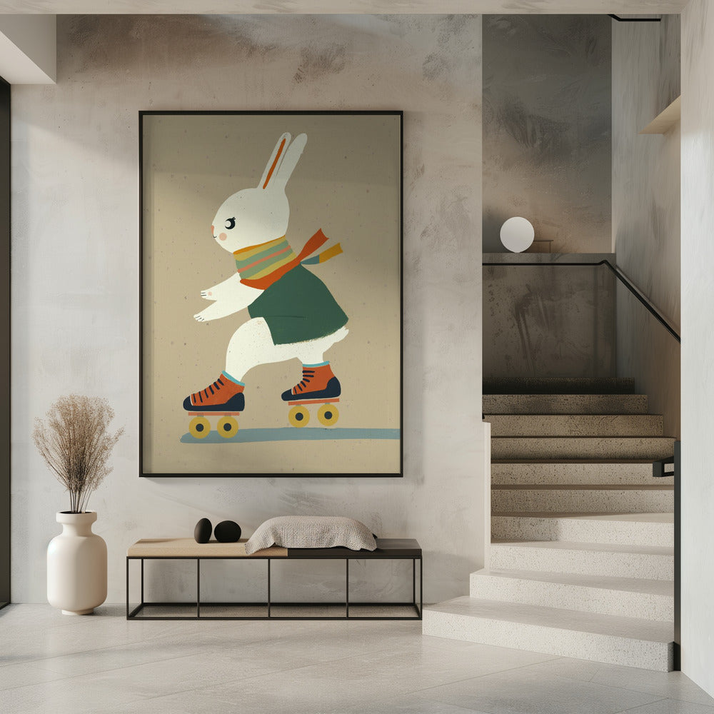 Skating Bunny Bliss | Poster