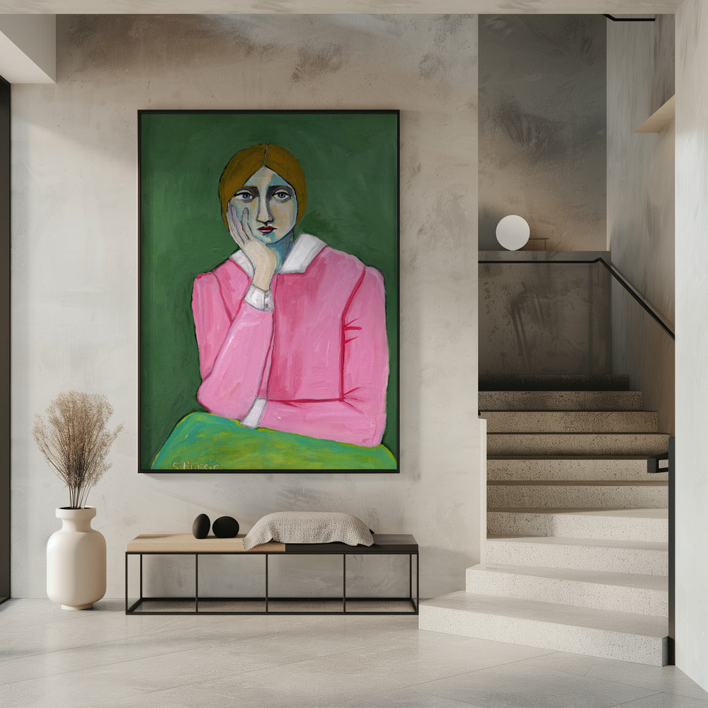 Vintage Lady in pink | Poster