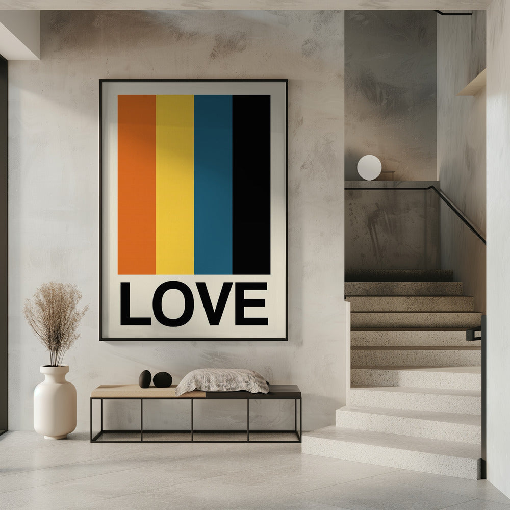 Retro Stripe LOVE Sundaze | Poster