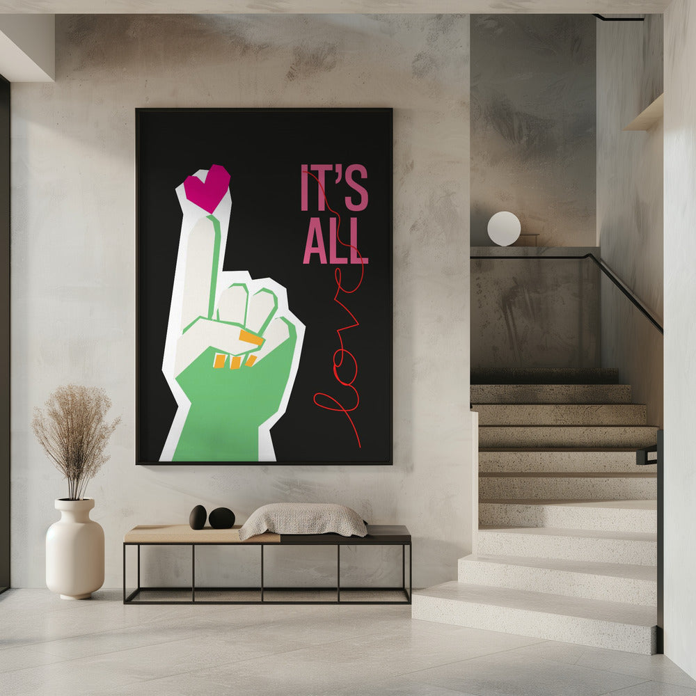 It's All Love Hand Grey | Poster