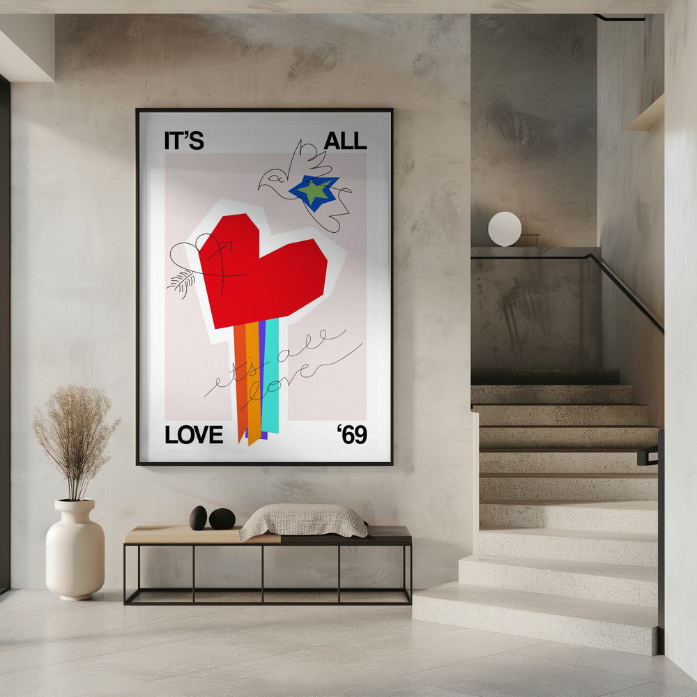 It's All Love '69 Heart Greige | Poster