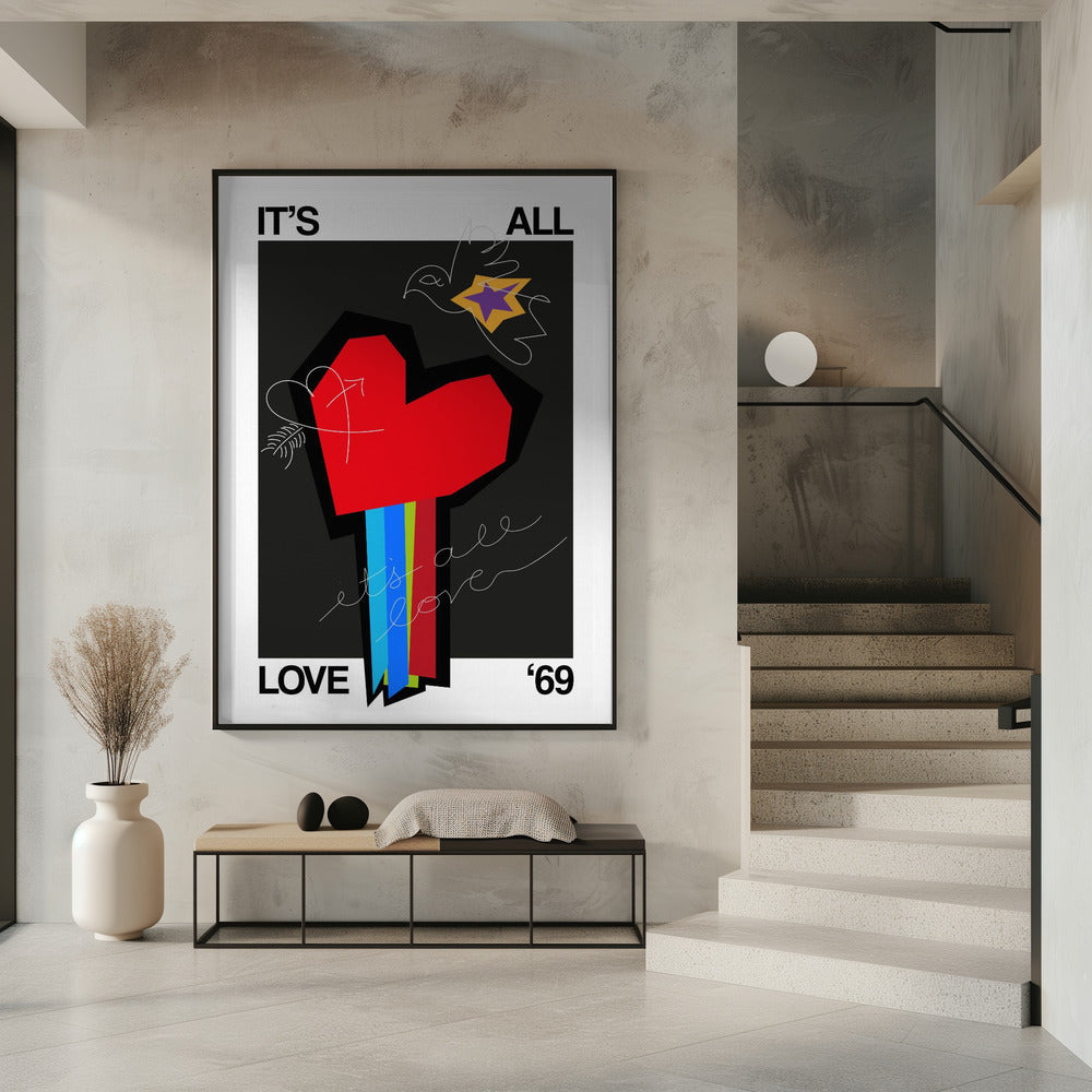 It's All Love Heart Grey | Poster