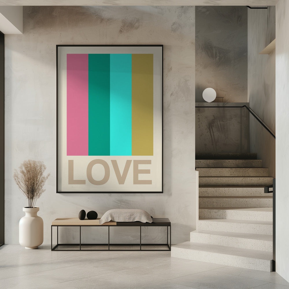 Retro Stripe LOVE CItrus | Poster