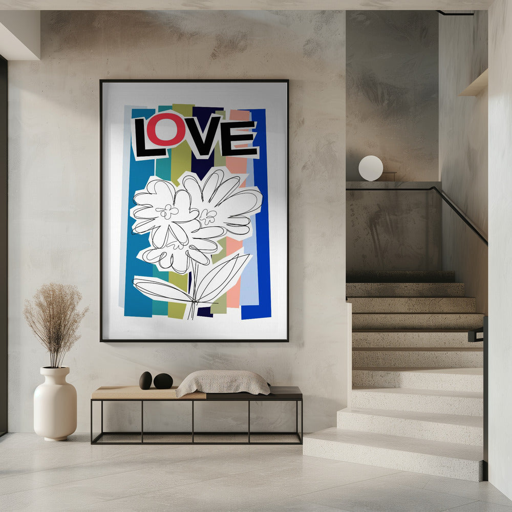 Scribble Flower Blue | Poster