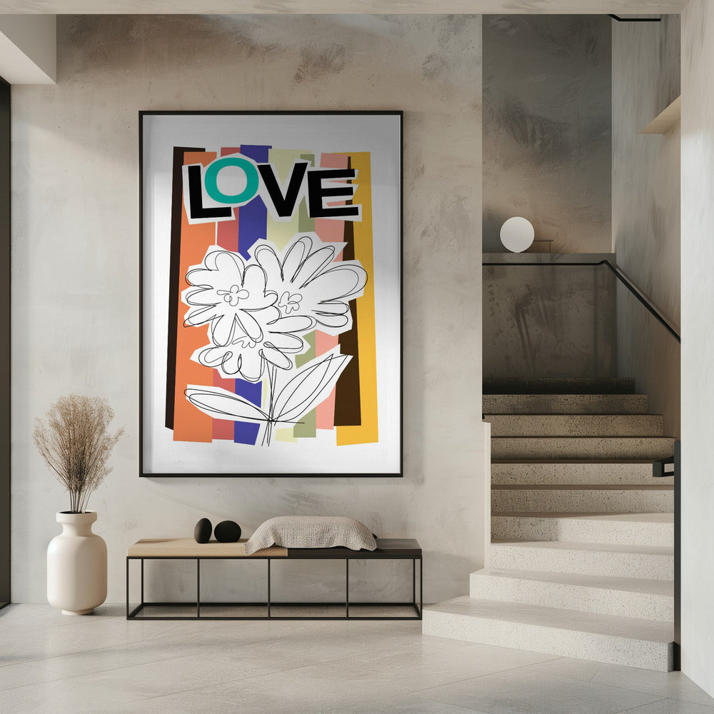 Scribble Flower Faded | Poster