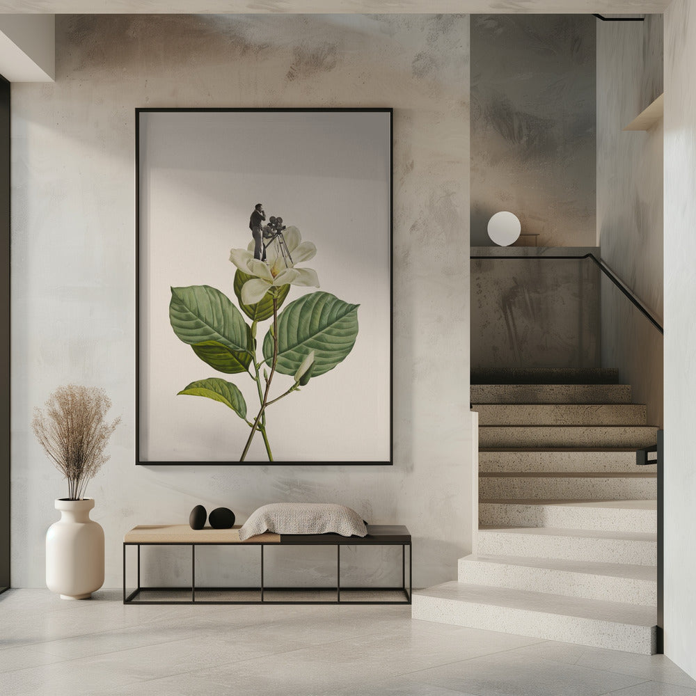 Botanical vintage cameraman | Poster