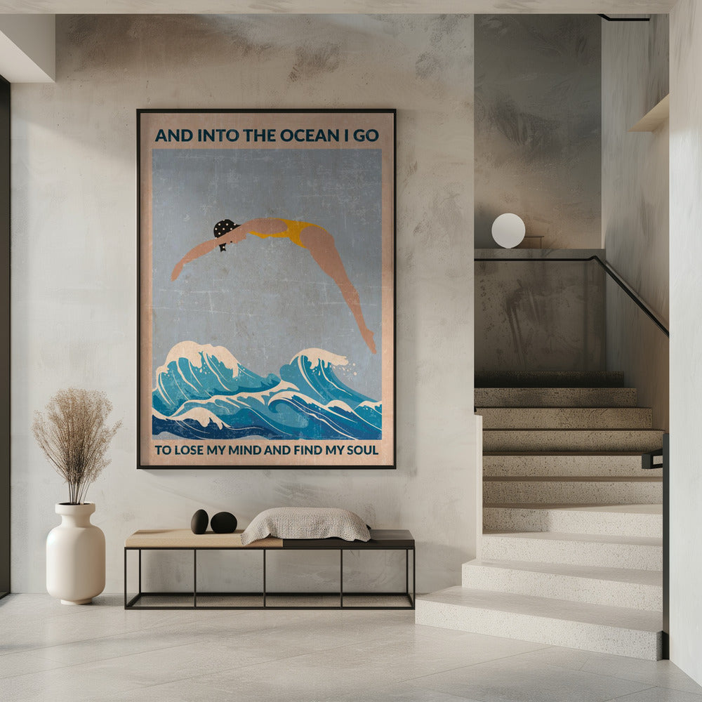 Into the Ocean (blue) Standard Wall Art | Poster