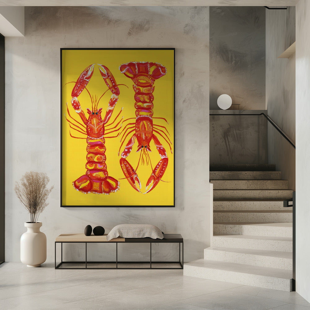 Langoustines On Yellow | Poster
