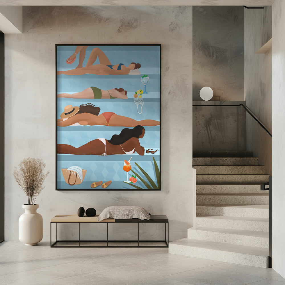 Ladies by the pool | Poster