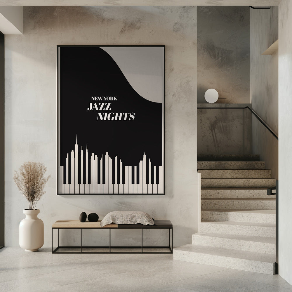 Jazz Nights Nyc   Black | Poster