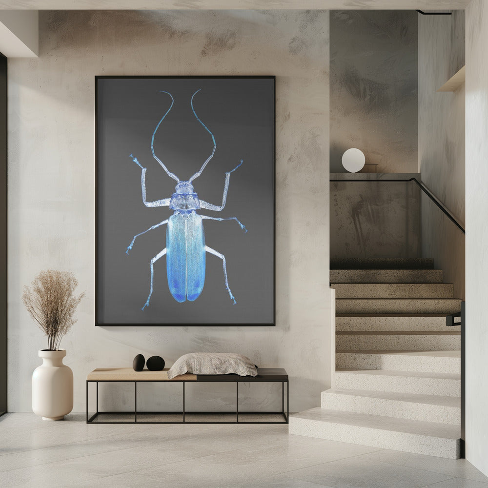 Neon Beetle Elegance | Poster