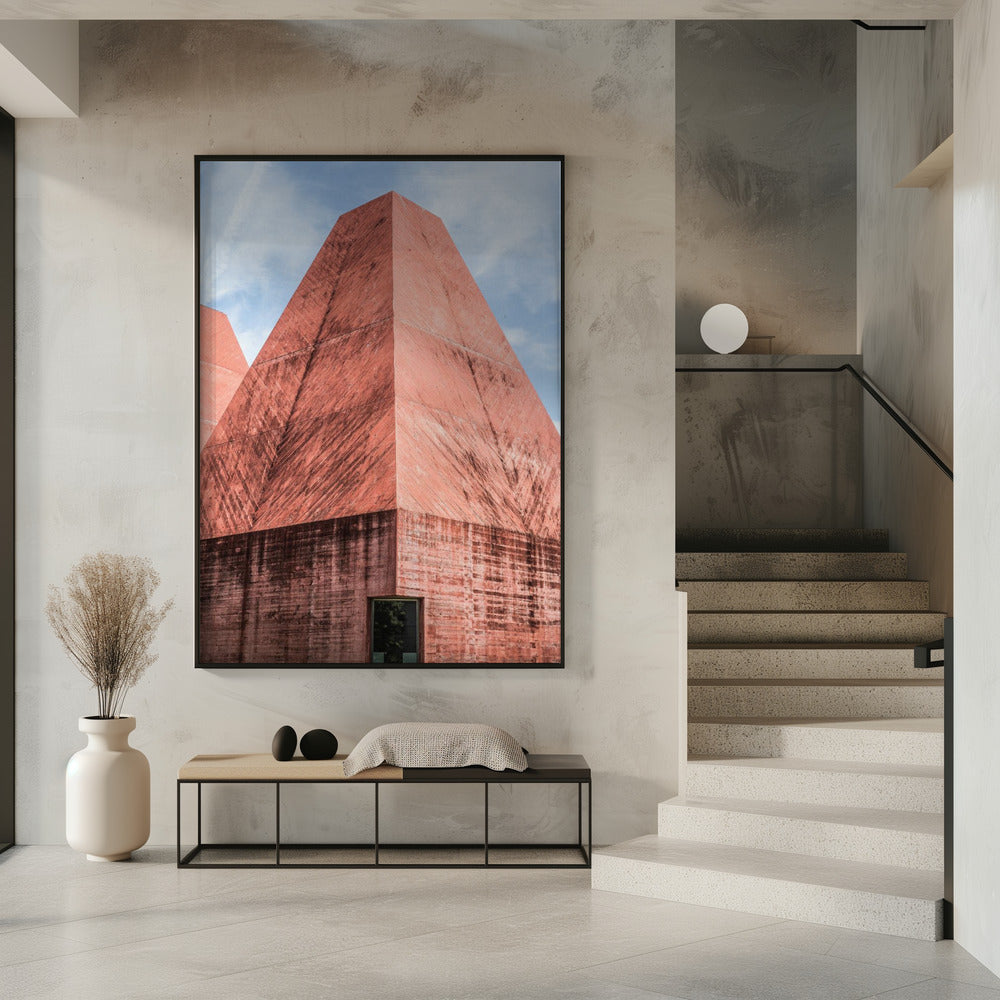 Crimson Geometric Tower | Poster