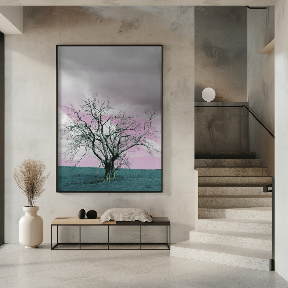Barren Tree Against A Dreamy Pink Sky | Poster