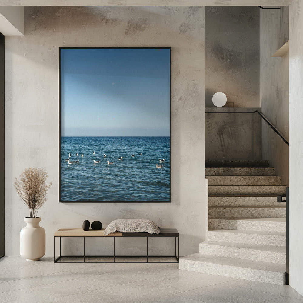 Moonlit Seabirds | Poster