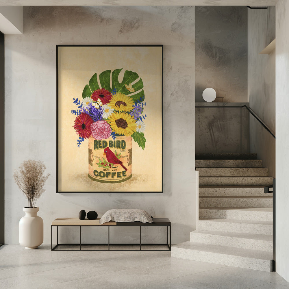 Flowers In a Vintage Coffee Can | Poster