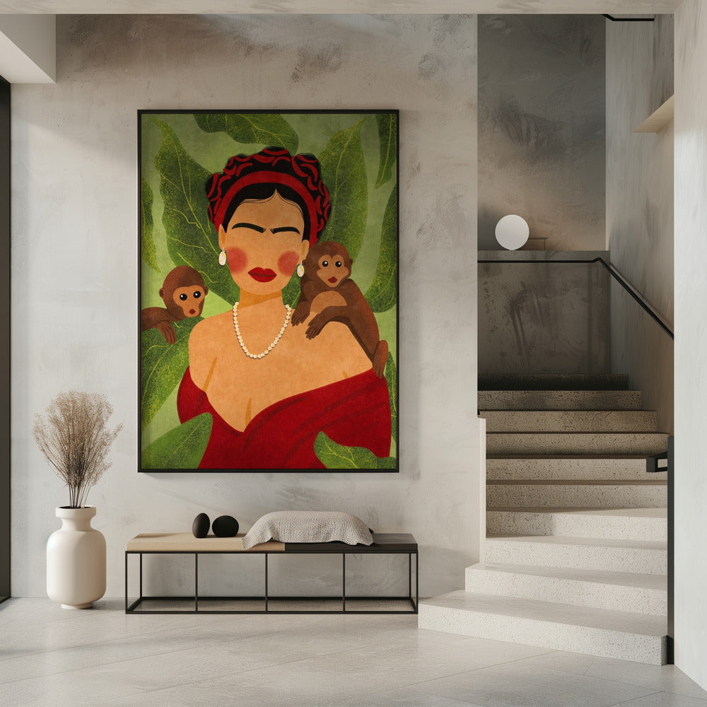 Frida and Monkeys | Poster