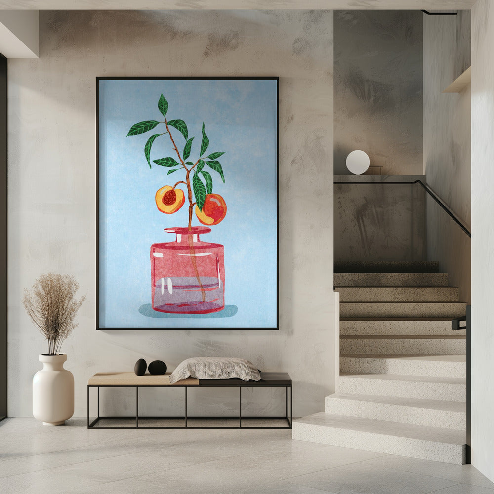 Peach Tree in Vase | Poster
