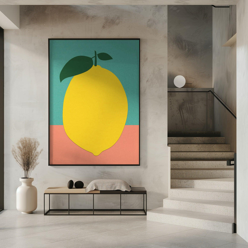 Lemon With Two Leaves | Poster