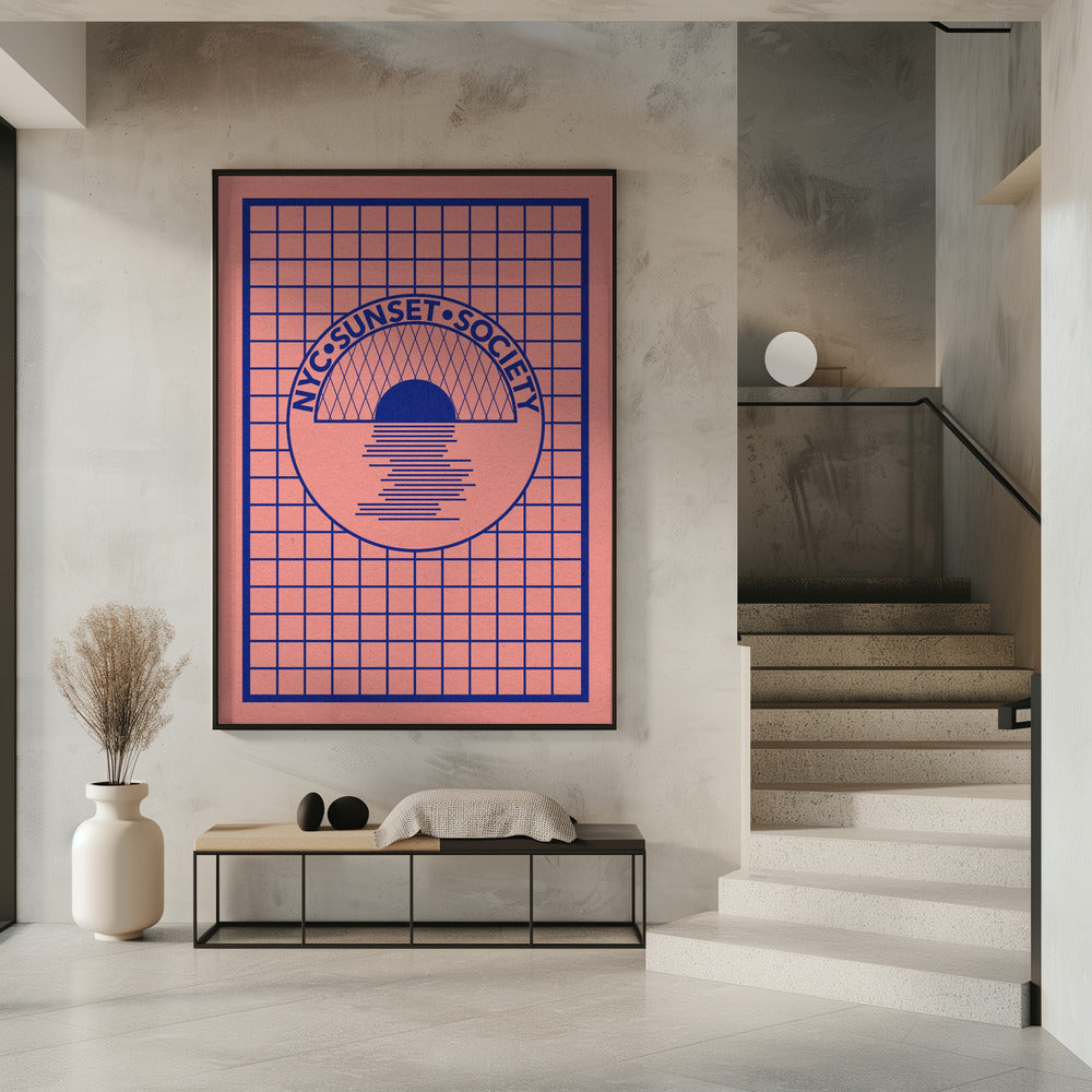 Nyc Sunset Society Blue | Poster