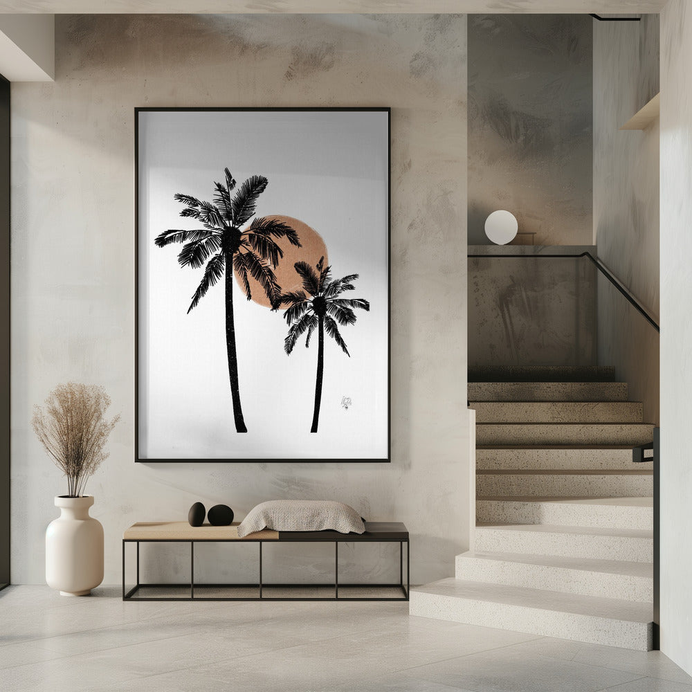 White Background Palm Trees Erum Khalili.png | Poster