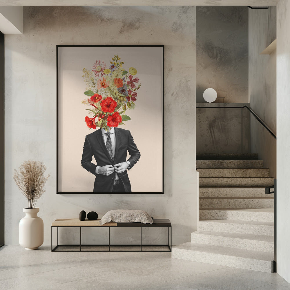 Man In Red Flowers | Poster
