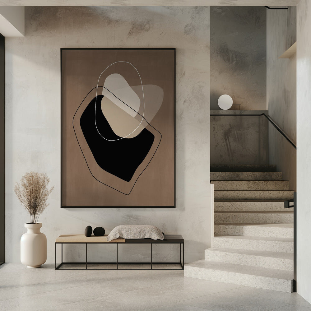Layered Organic Shapes in Neutral Tones | Poster