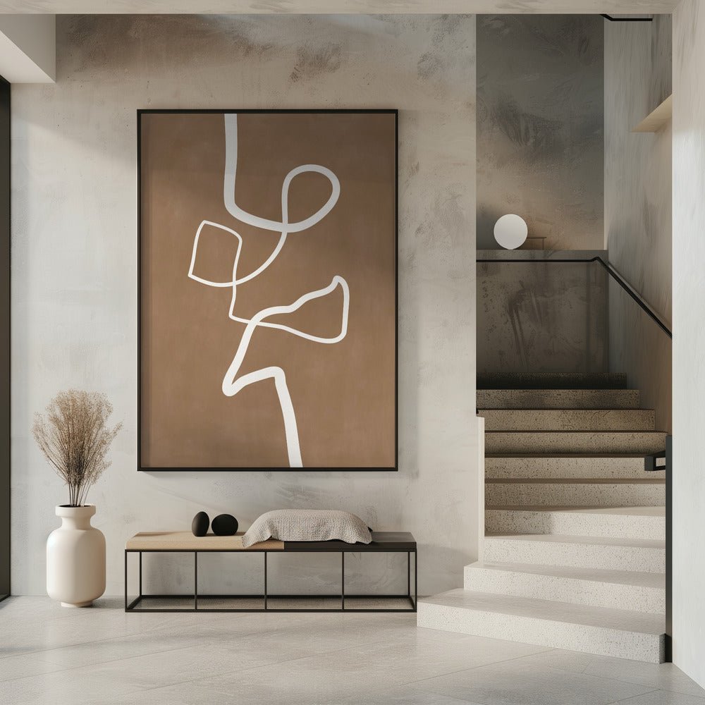 White Single Line Artwork | Poster