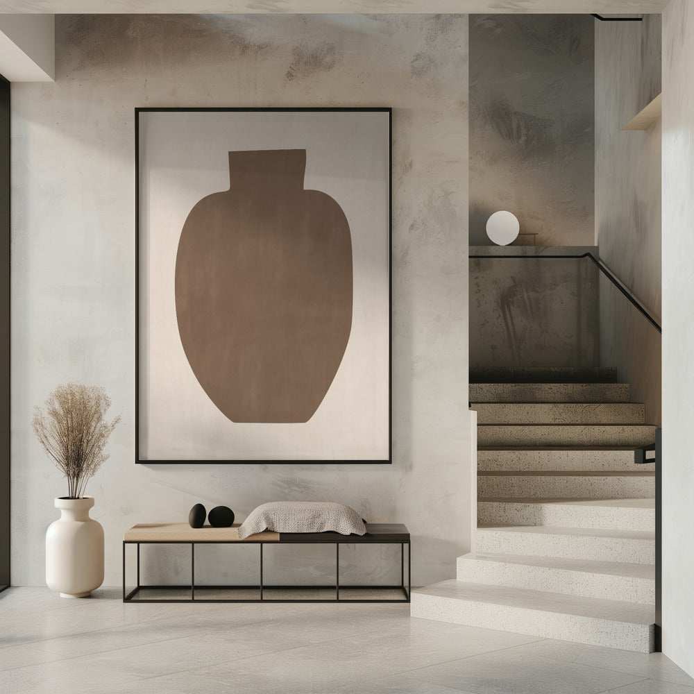 Brown Silhouette of a Vase | Poster