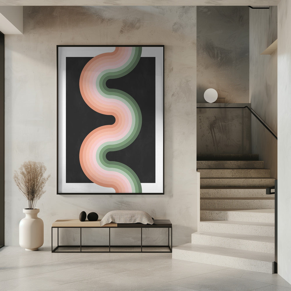 Wavy Pattern With Layered Pastel Tones | Poster