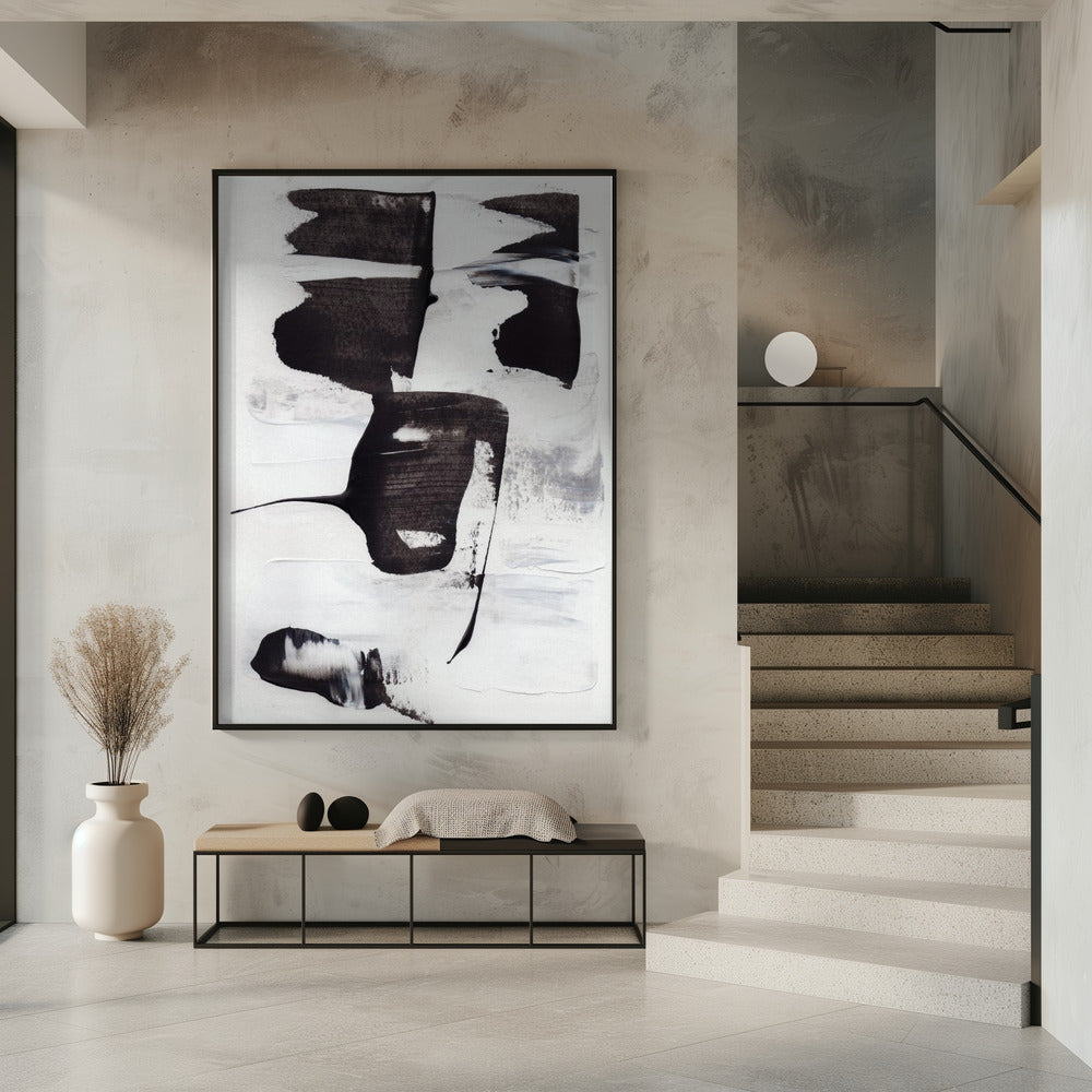 Expressive Monochrome Brushstrokes | Poster