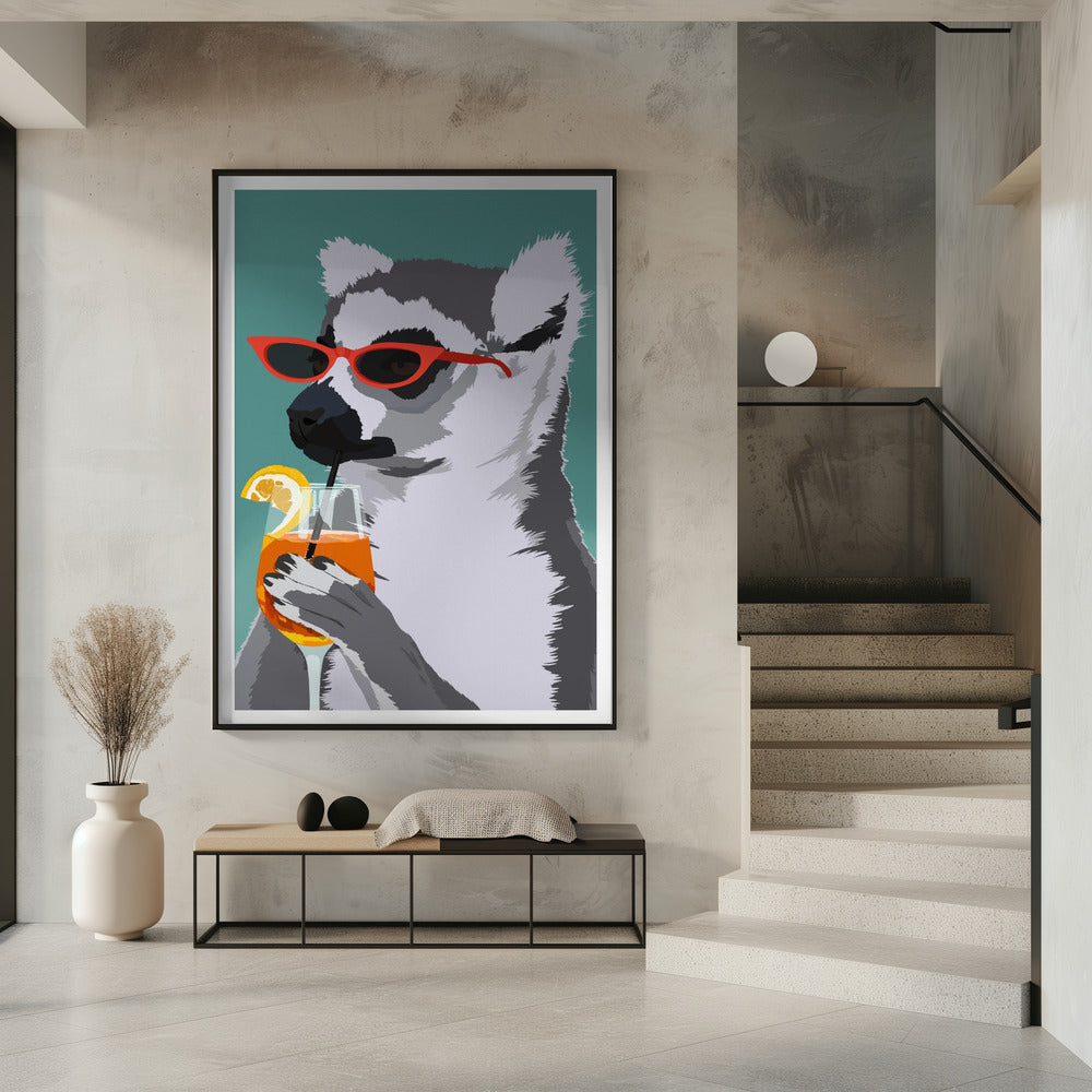 Jugdy Lemur with Drink | Poster