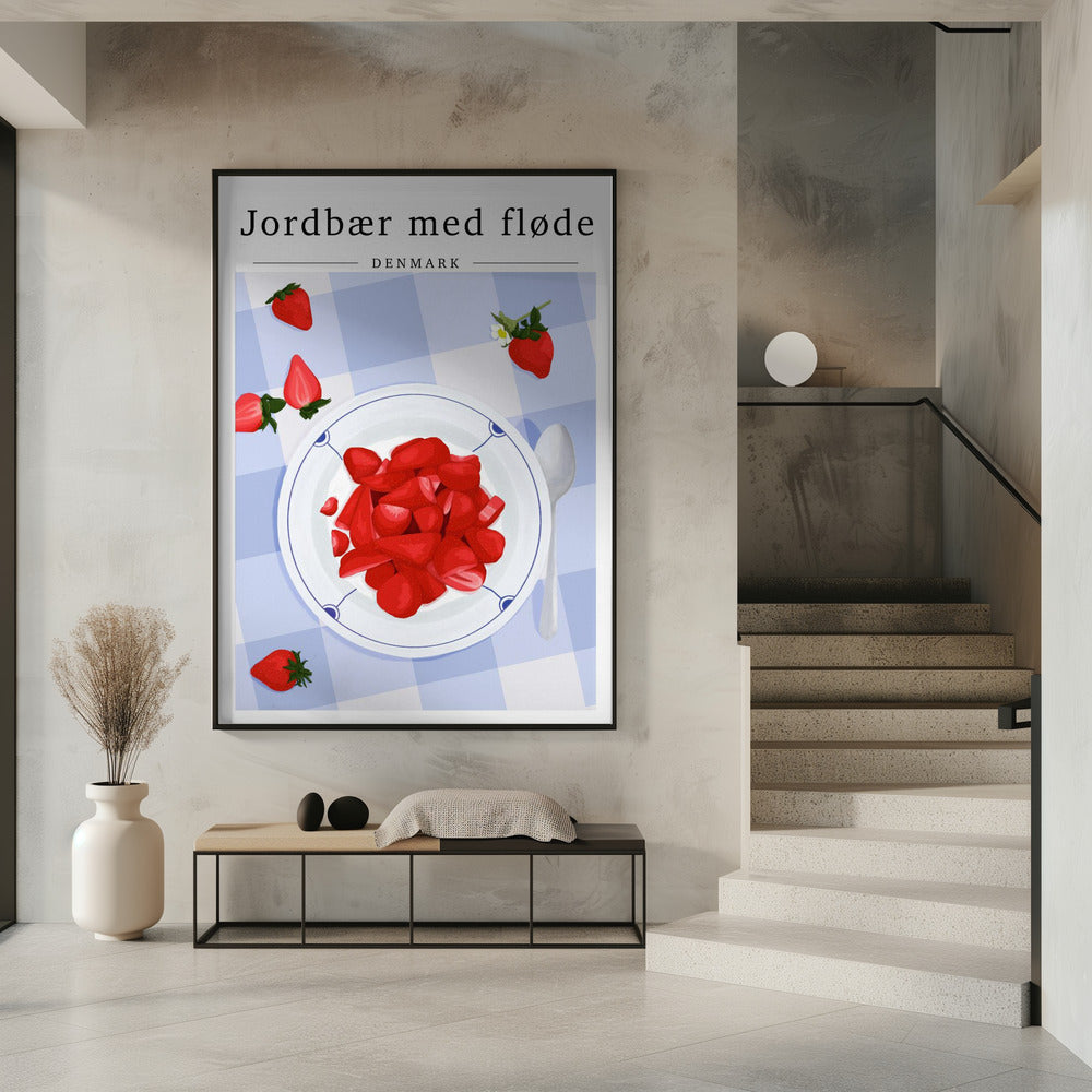 Strawberry with cream - Denmark | Poster