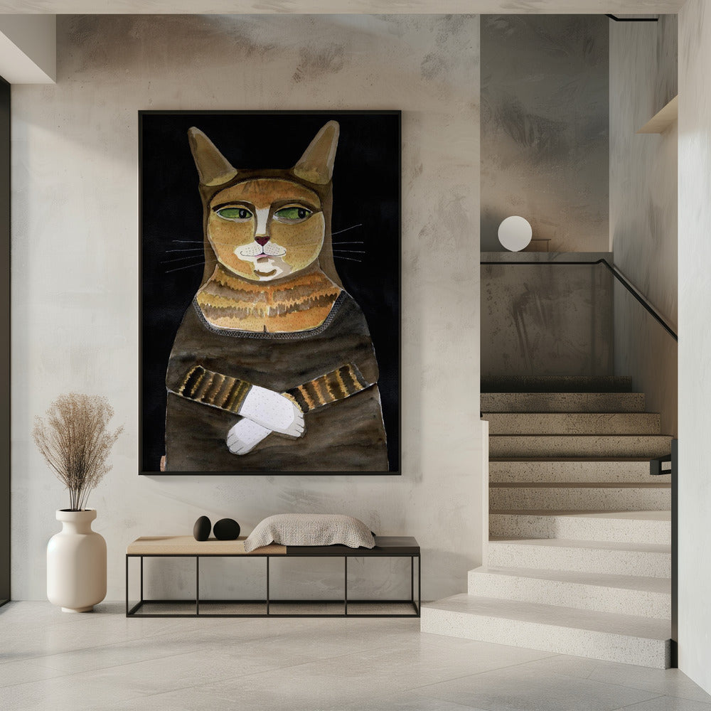 Mona Lisa Cat Funny Cat Humour Ginger Orange Cat | Poster