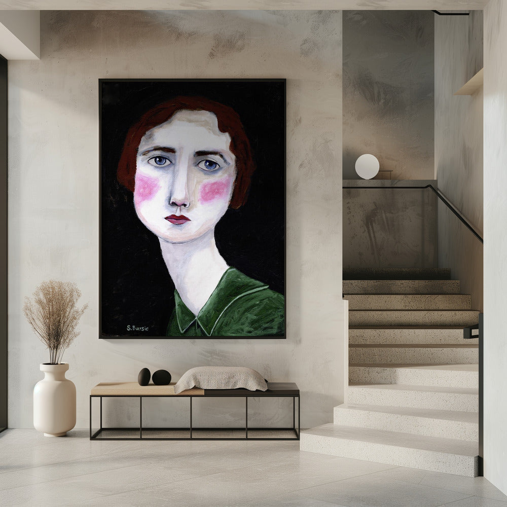 Vintage Woman with pink cheeks | Poster