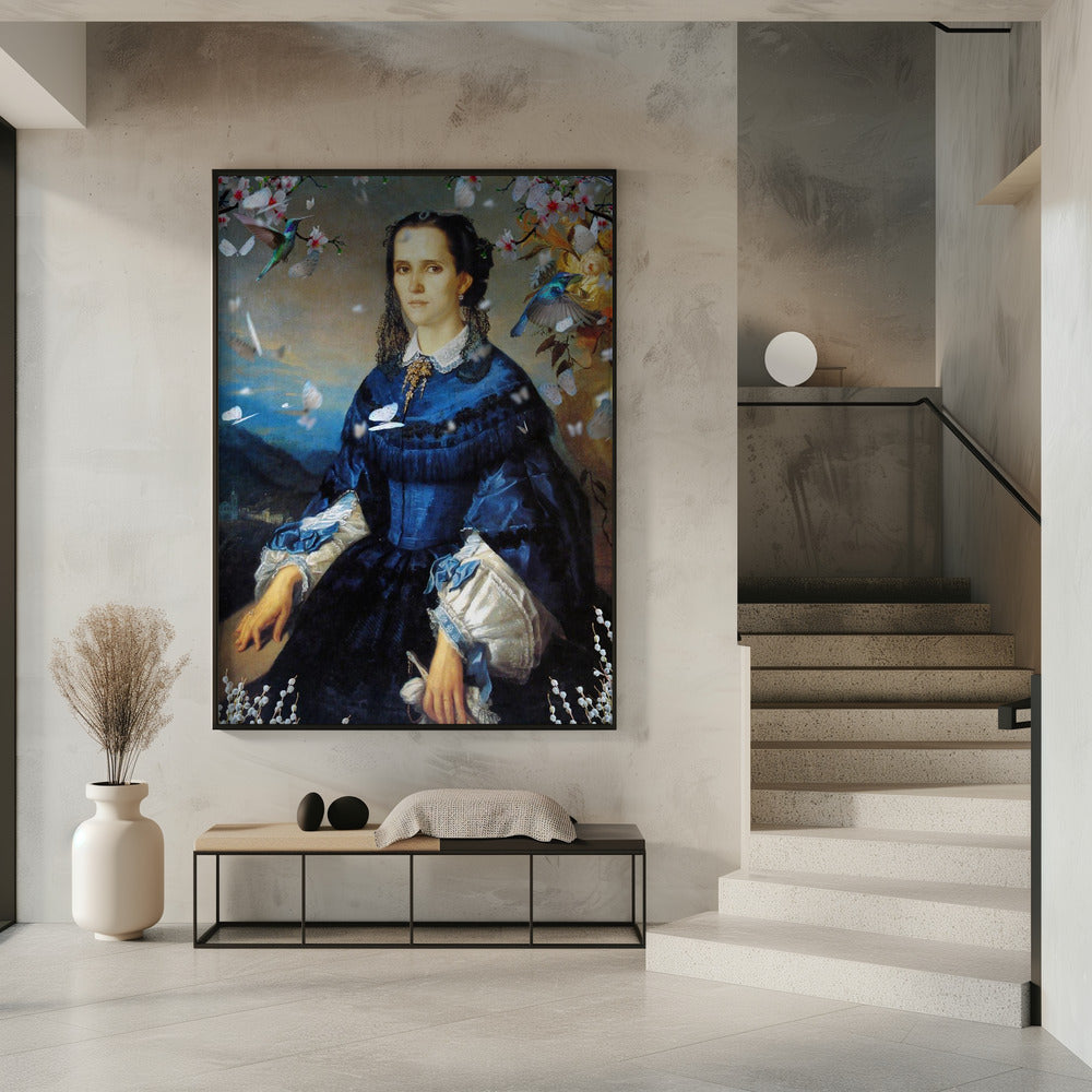 Lady Blue Hummingbird Blooms | Poster