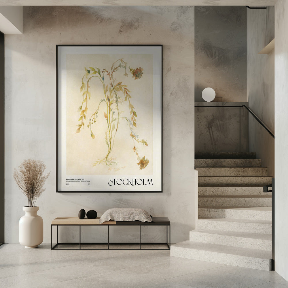Watercolor print collection. Flower market - Stockholm | Poster