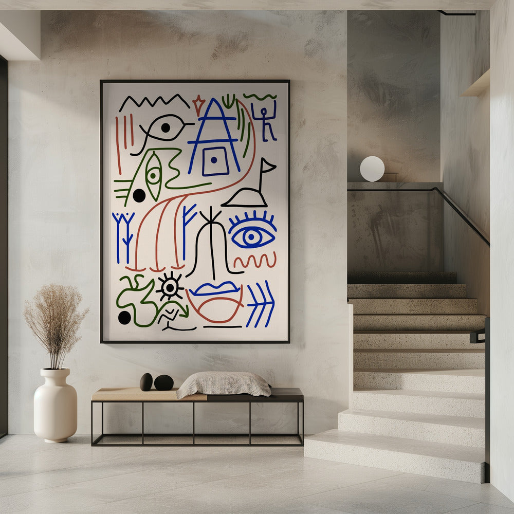 Line Art Bizarre Ancient Symbol | Poster