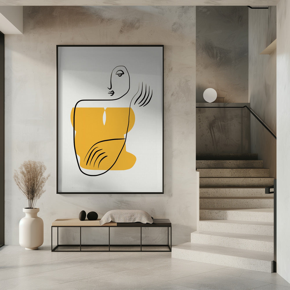 Abstract Line Drawing Of A Person | Poster