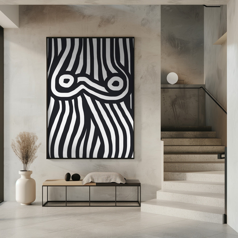 Black and White Striped Nude | Poster