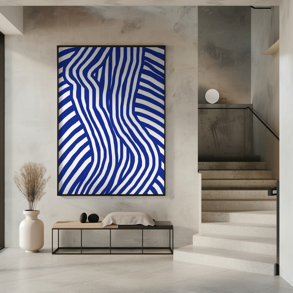 Blue and White Striped Nude | Poster
