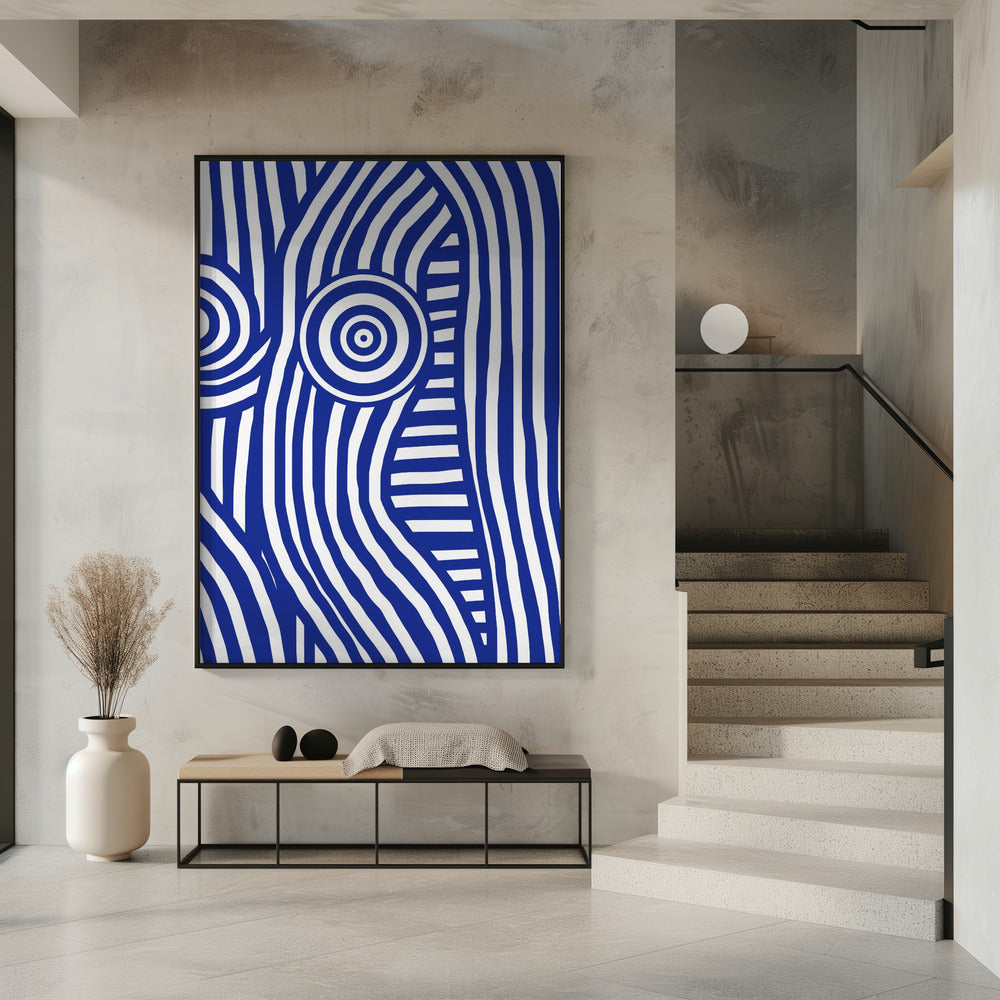 Front Blue and White Striped Nude | Poster