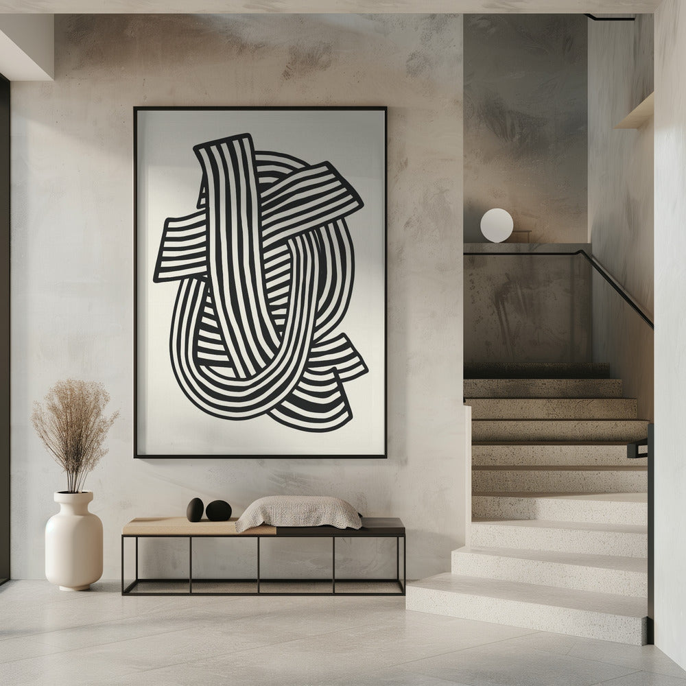 Striped Abstract In Black | Poster