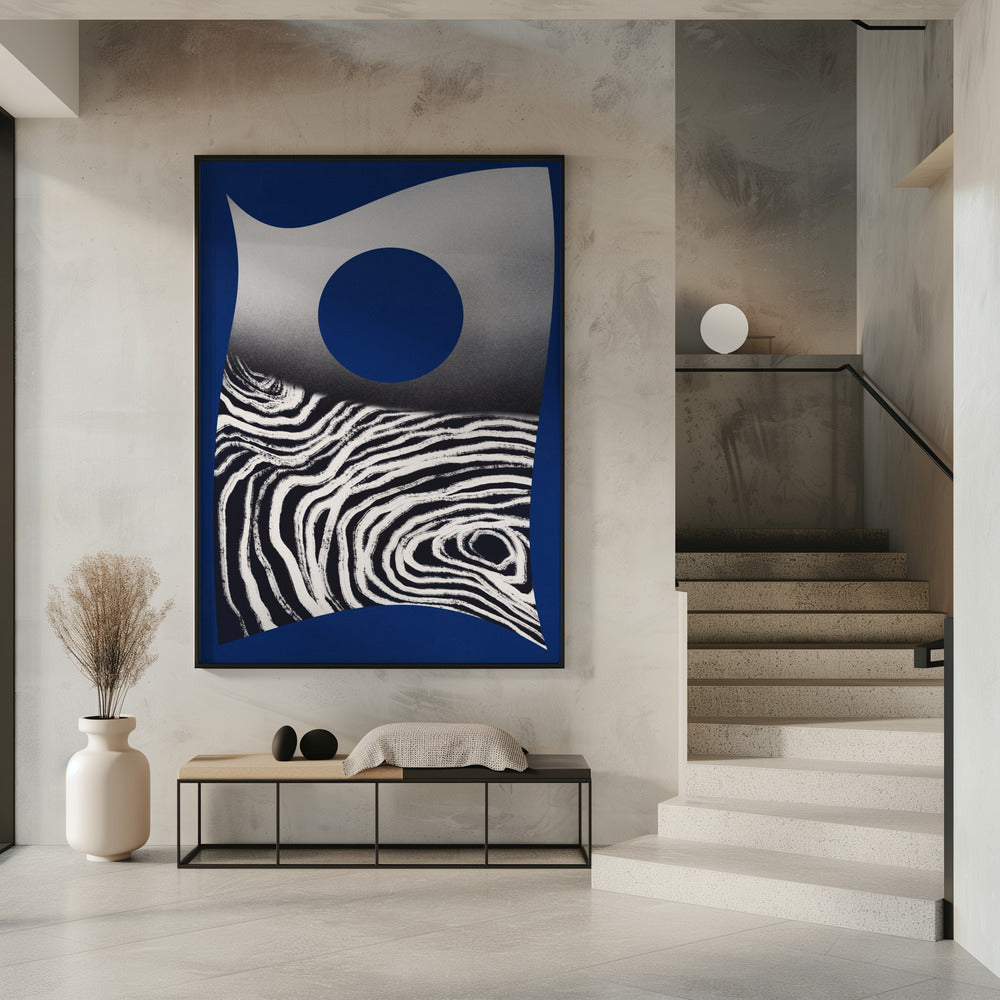 Zebra Moon Wave | Poster