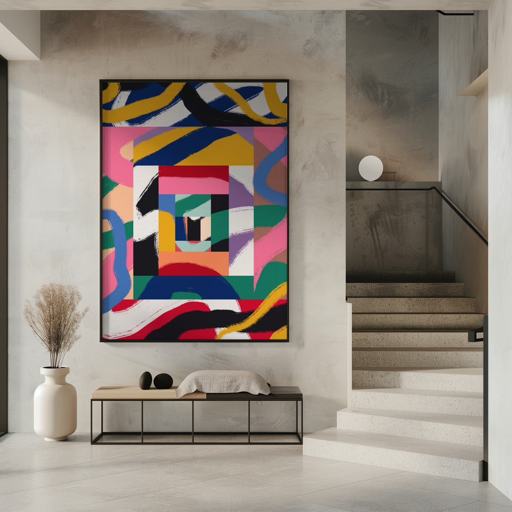 Geometric Shapes and Bold Brushstrokes | Poster